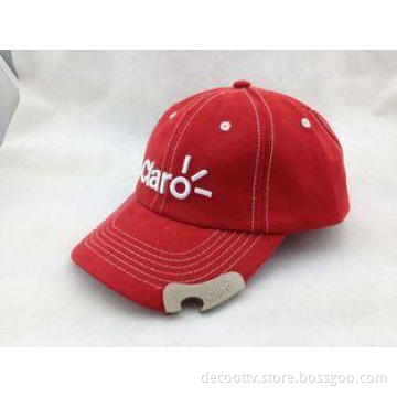 Raised 3D Embroidered Baseball Caps Hat with Beer Bottle Op